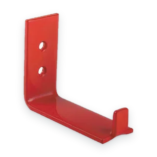 Soporte rojo de pared para extintor