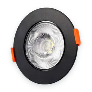 Bala LED de incrustar redonda en negro