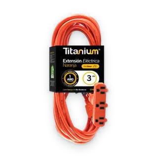 Extensión eléctrica naranja de uso exterior