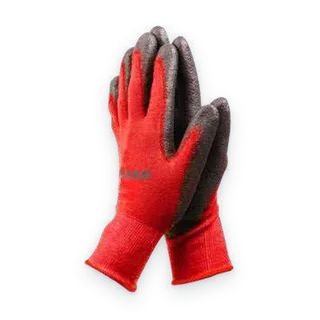Par de guantes de nitrilo rojo y negro