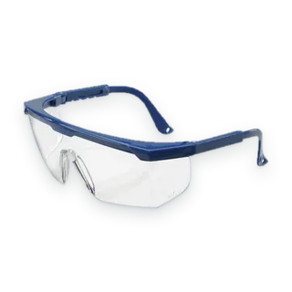 Gafas de seguridad de lente claro con montura azul