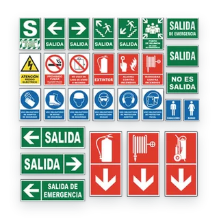 Señales de salida, evacuación y equipos contra incendio